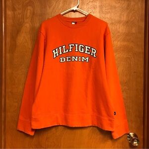 90’s Vintage Tommy Hilfiger Embroidered Spell-Out Logo Crewneck Sweatshirt Sz M